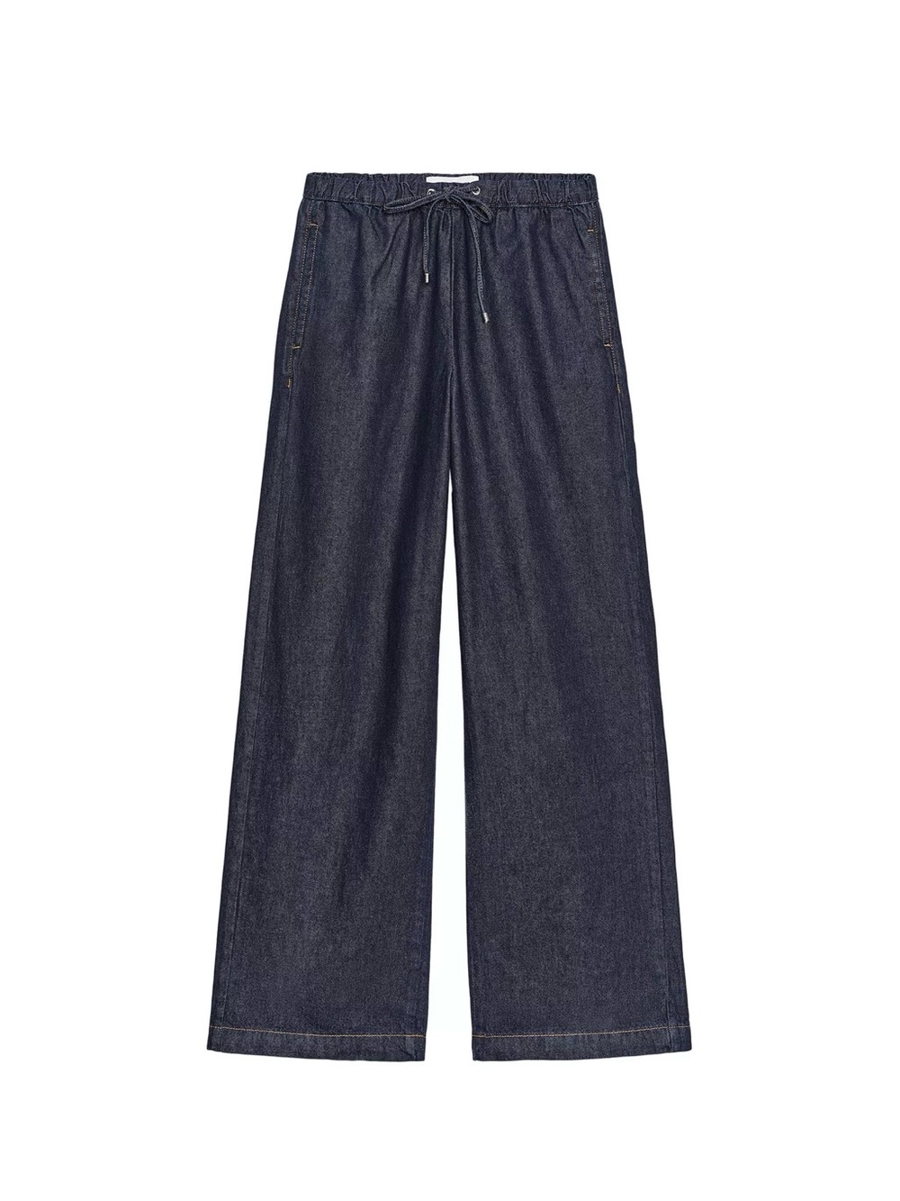 Zara Indigo Wide-Leg Drawstring Pants